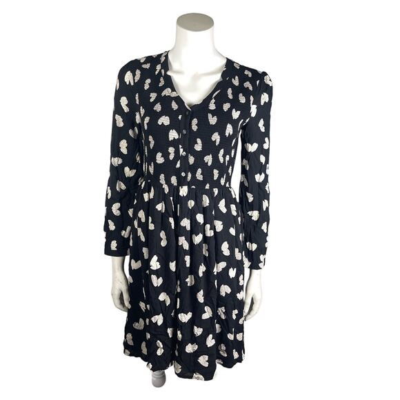 Anthropologie Maeve Banet Heart Dress Women's Small Long Sleeve Smocked Front - Picture 6 of 6